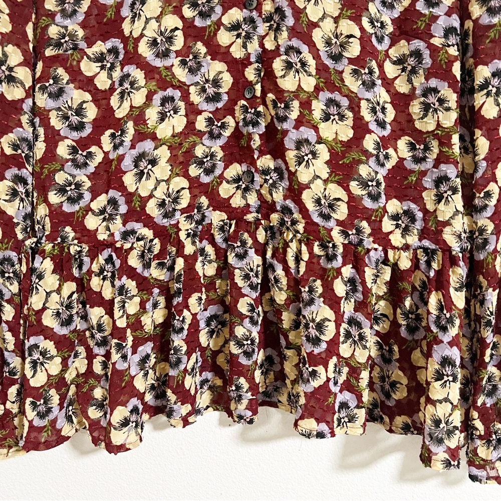 Madewell Viola Floral Ruffle Hem Blouse - Picture 8 of 15